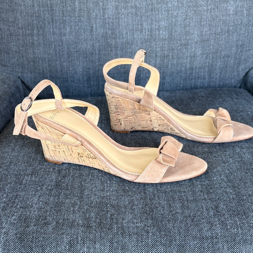 Tan and Cork Wedge Sandals with Knot Detail by Alexander Birman | NWT